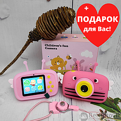 Оригинальный детский цифровой фотоаппарат Пчелка Childrens Fun Camera (встроенная память) Розовый
