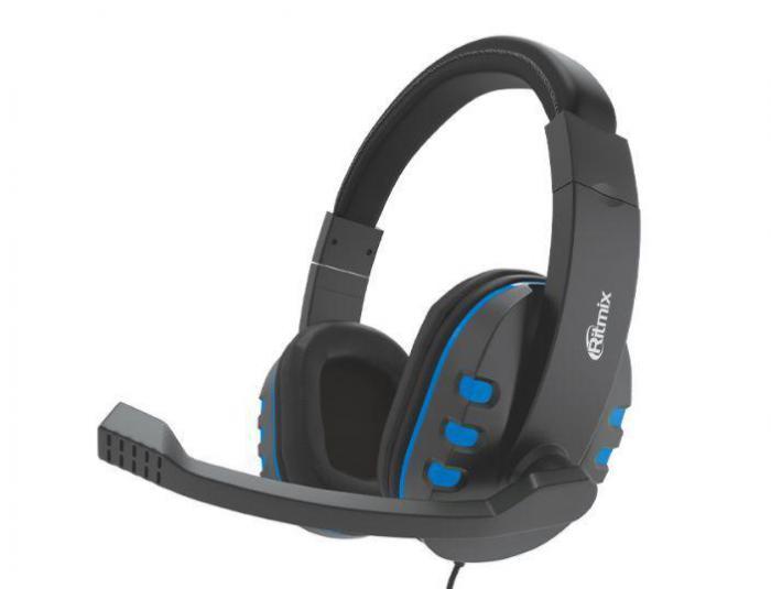 Наушники проводные накладные с микрофоном RITMIX RH-555M синие игровые геймерские для компьютера - фото 1 - id-p188228203