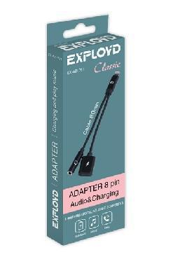 EXPLOYD EX-AD-761 Переходник Jack 3,5mm - 8 Pin Classic черный - фото 1 - id-p188226905