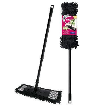 Швабра для влажной уборки мытья полов YORK 81302 черная с телескопической ручкой со сменными насадками - фото 1 - id-p188222509