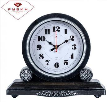Интерьерные настольные кварцевые стрелочные часы РУБИН 3026-003 классические в кабинет для руководителя