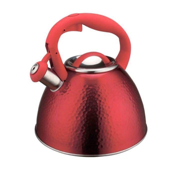 Чайник со свистком ZEIDAN Z-4359 из нержавеющей стали 3 литра для газовой индукционной плиты красный