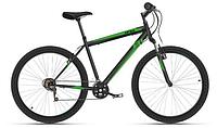 Мужской горный велосипед для взрослых спортивный скоростной черный/зеленый с алюминиевой рамой 16"