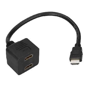 REXANT (17-6832) Переходник штекер HDMI - 2 гнезда HDMI, провод черный - фото 1 - id-p188228539