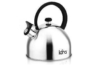 Металлический чайник со свистком LARA LR00-65 2,5л индуционный - фото 1 - id-p188236350
