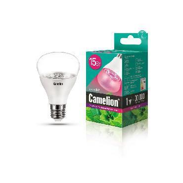 Фитолампа CAMELION LED15-PL/BIO/E27 лампа светодиодная для роста рассады растений 15Вт