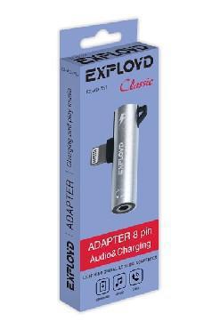 EXPLOYD EX-AD-757 Переходник Jack 3,5mm - 8 Pin Classic серебро - фото 1 - id-p188227561