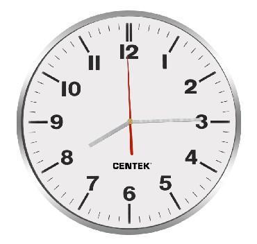 Настенные кварцевые стрелочные интерьерные круглые часы для дома CENTEK СТ-7100 белые на батарейках