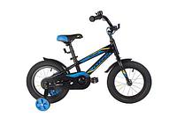 Детский велосипед для мальчиков с приставными колесами NOVATRACK 145ADODGER.BK22 черный