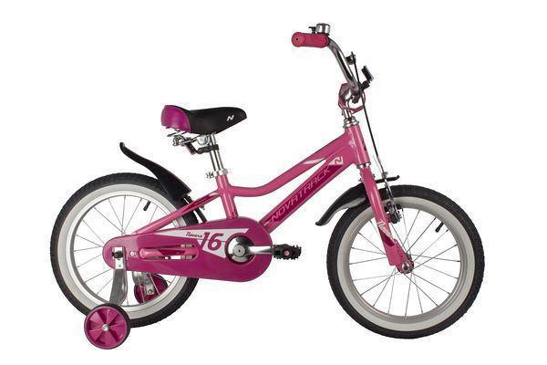 Детский велосипед для девочек с приставными колесами NOVATRACK 165ANOVARA.PN22 розовый - фото 1 - id-p188221933