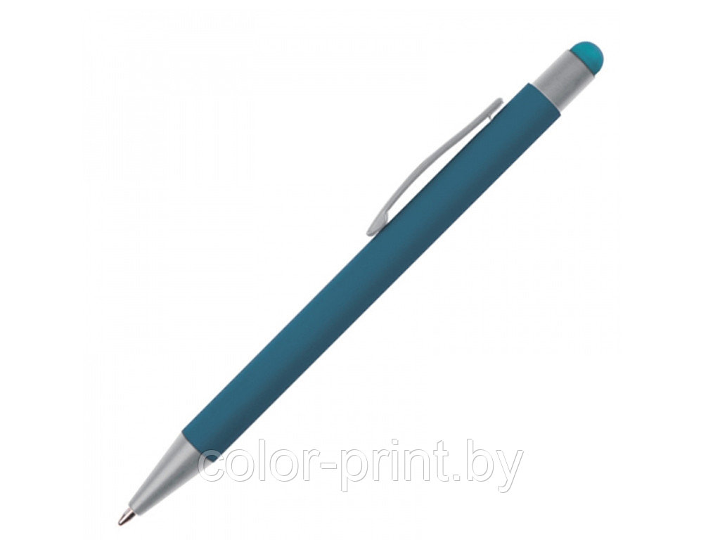 Ручка шариковая металлическая со стилусом SALT LAKE, бирюзовый, фото 1