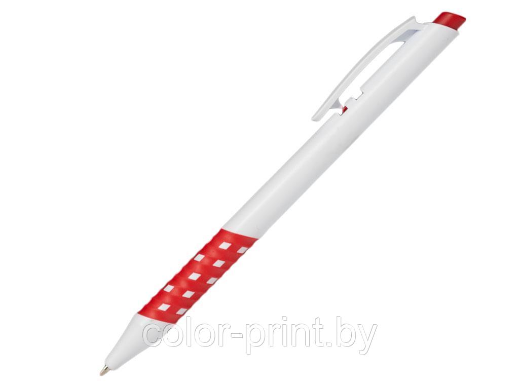 Ручка шариковая, пластик, белый/красный, Pixel