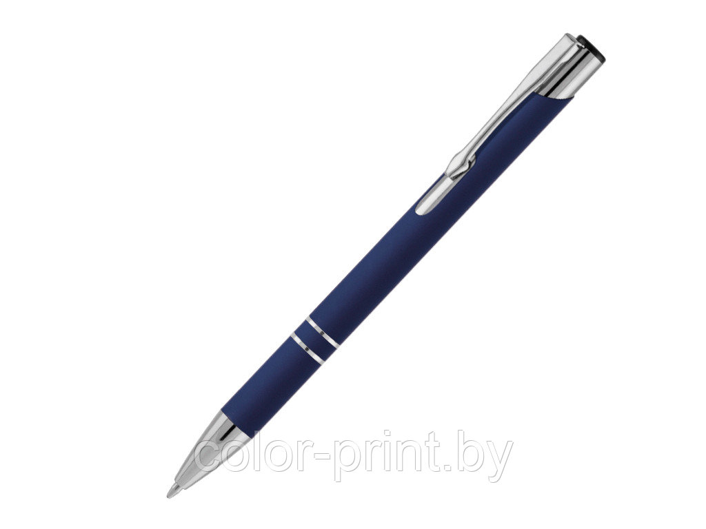Ручка шариковая, COSMO HEAVY, Софт-Тач металл, синий/серебро