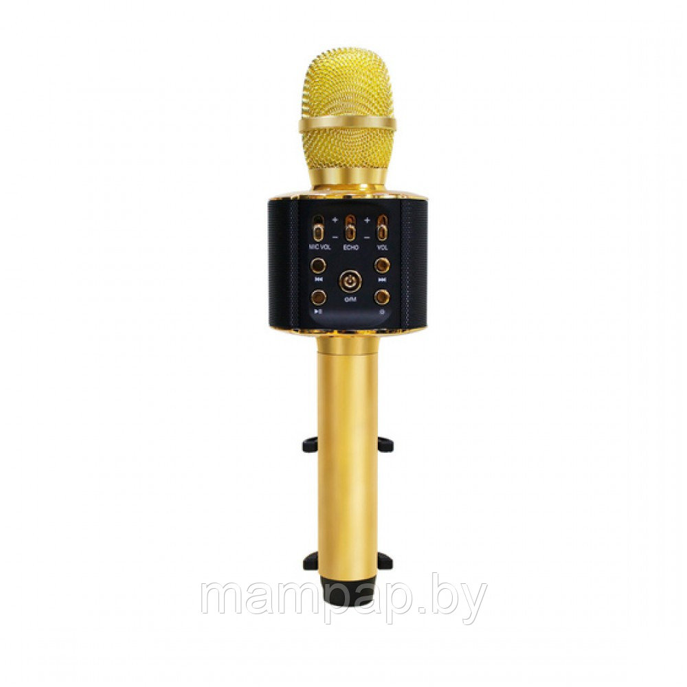 Беспроводной караоке микрофон Happyroom H60 с держателем для телефона|Золотого цвета|НОВИНКА