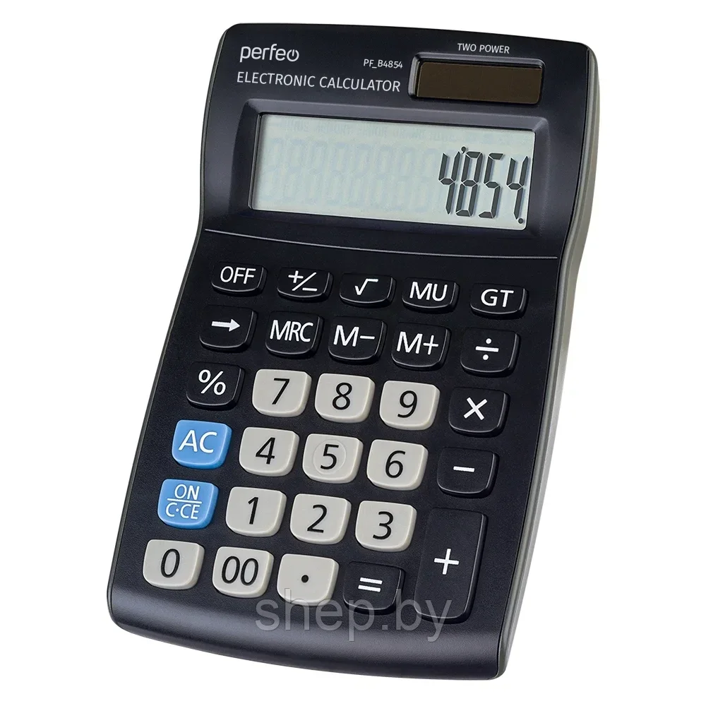 Калькулятор Perfeo PF_B4854, бухгалтерский, 12-разрядный, черный - фото 1 - id-p188620652