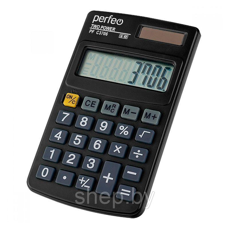 Калькулятор Perfeo PF_C3706, карманный, 8-разрядный, черный - фото 1 - id-p188620655