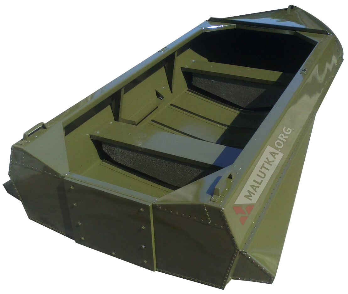 Алюминиевая лодка Романтика-Н 3.0 м., с булями, крашенная в цвет "Хаки" - фото 1 - id-p188623482