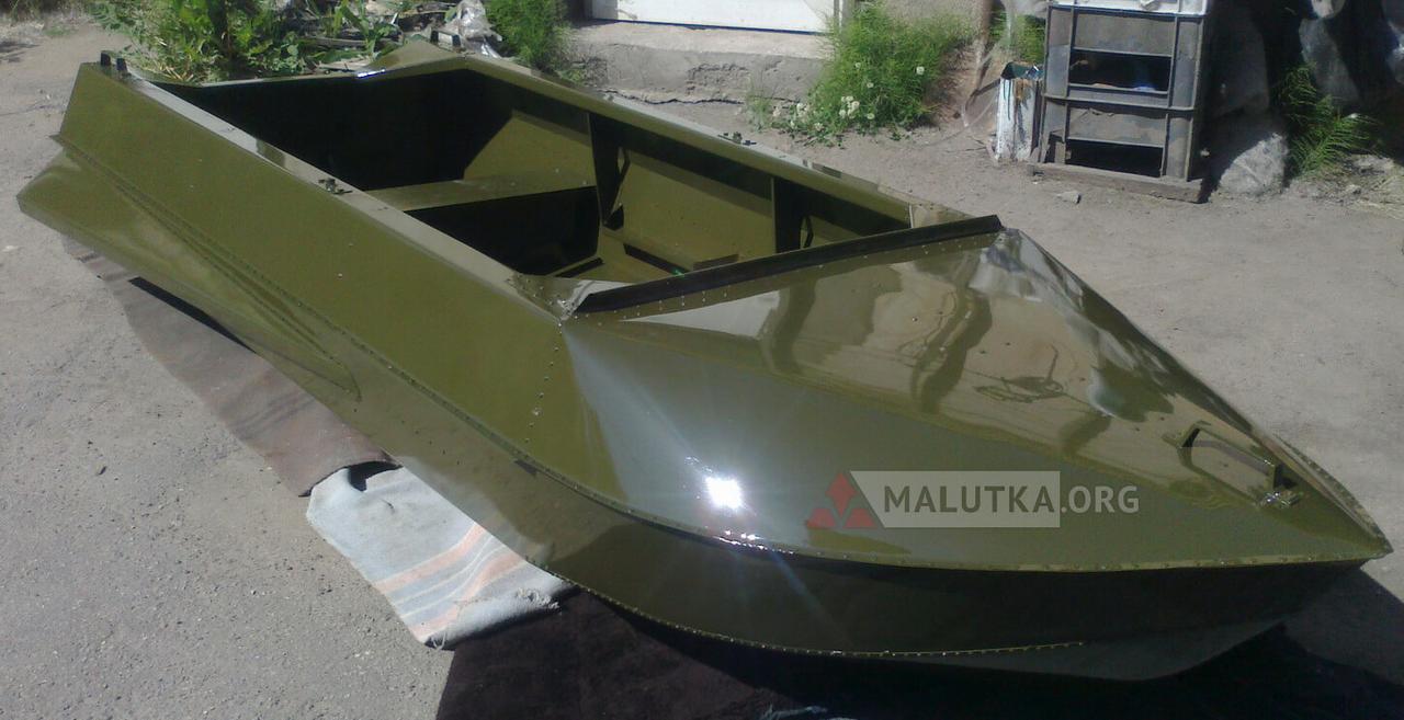 Алюминиевая лодка Романтика-Н 3.0 м., с булями, крашенная в цвет "Хаки" - фото 6 - id-p188623482