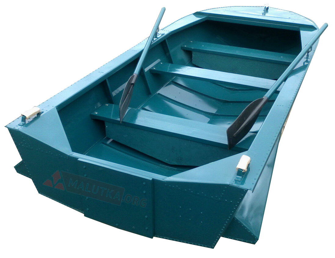 Алюминиевая лодка Мста-Н 3.5 м., с булями, крашенная в цвет "синевато-зелёный" - фото 1 - id-p188623489