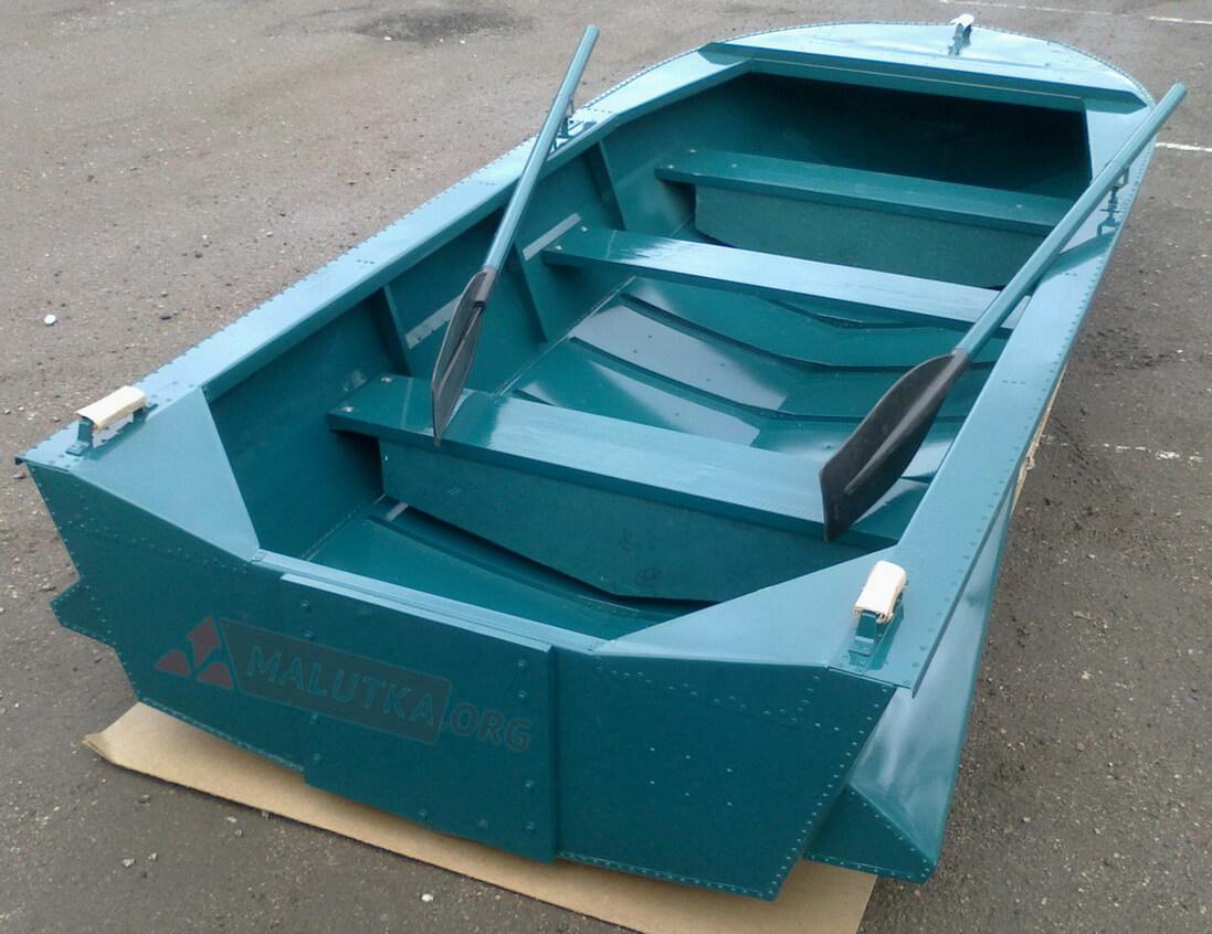 Алюминиевая лодка Мста-Н 3.5 м., с булями, крашенная в цвет "синевато-зелёный" - фото 2 - id-p188623489