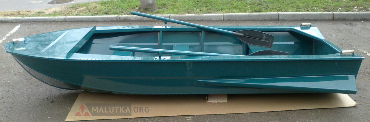 Алюминиевая лодка Мста-Н 3.5 м., с булями, крашенная в цвет "синевато-зелёный" - фото 3 - id-p188623489