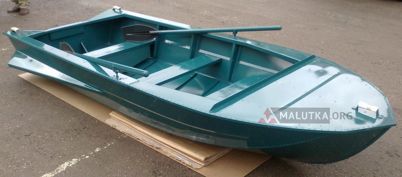Алюминиевая лодка Мста-Н 3.5 м., с булями, крашенная в цвет "синевато-зелёный" - фото 5 - id-p188623489