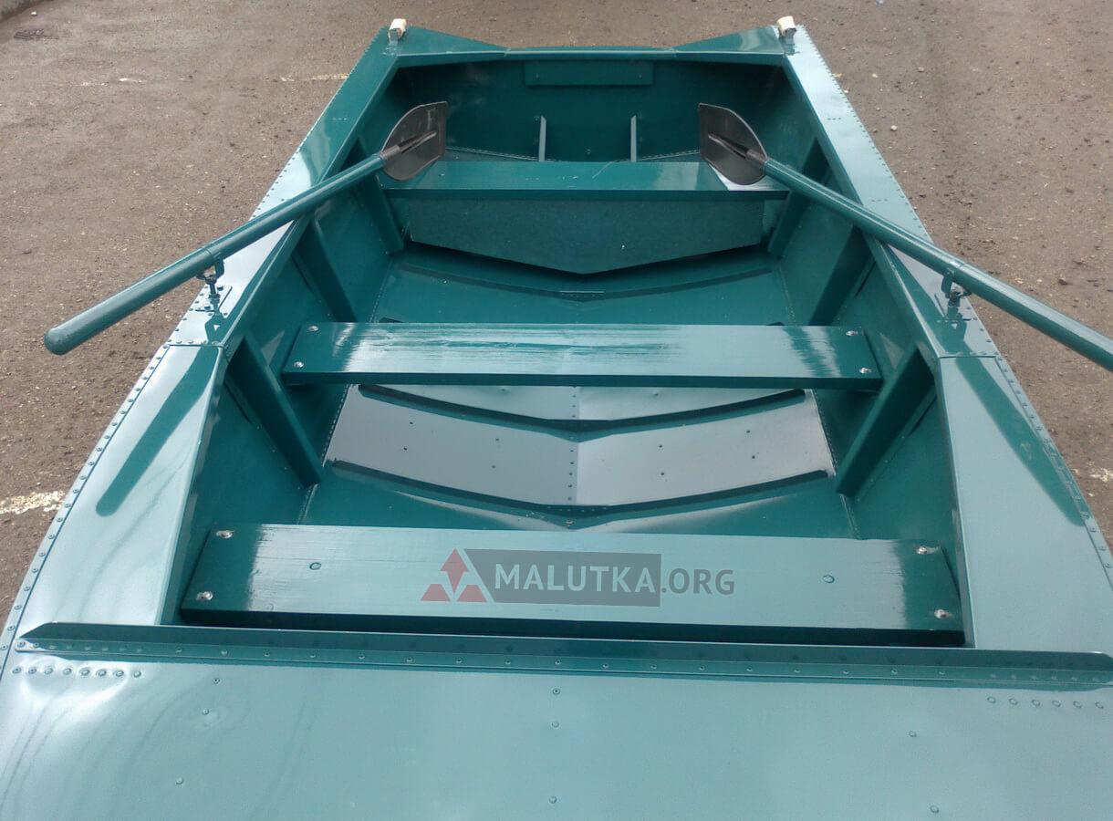 Алюминиевая лодка Мста-Н 3.5 м., с булями, крашенная в цвет "синевато-зелёный" - фото 9 - id-p188623489