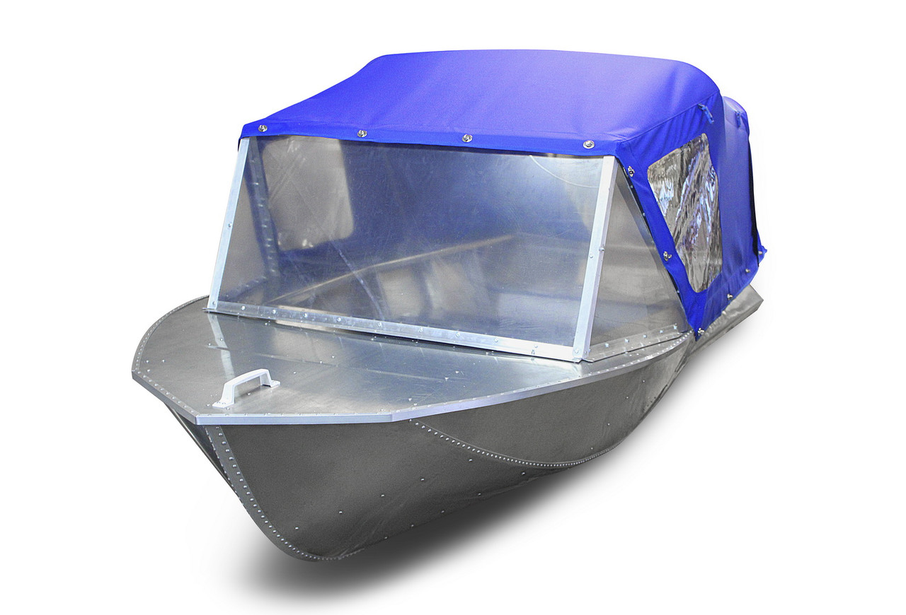 Алюминиевая лодка Мста-Н 3.7 м., с тентом, дугами, стеклом и булями - фото 1 - id-p188623490
