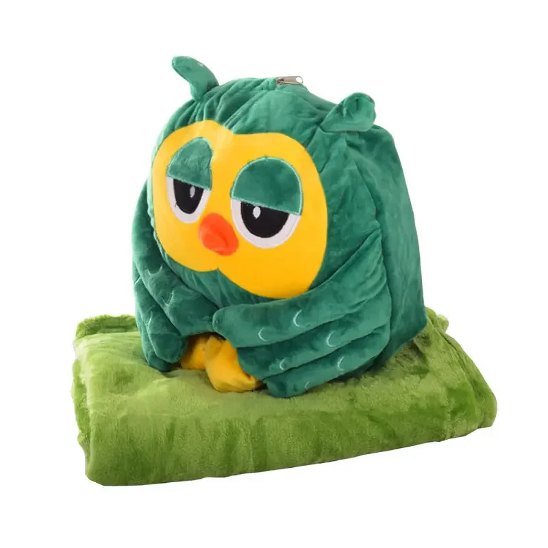 Мягкая игрушка Сова с пледом 3в1, Зеленая - фото 2 - id-p188624414