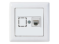 Розетка компьютерная 1xRJ45 (Cat6, скрытая) белая, DARIA, MUTLUSAN ((RJ 45) 8-pin, соединения типа 568A или