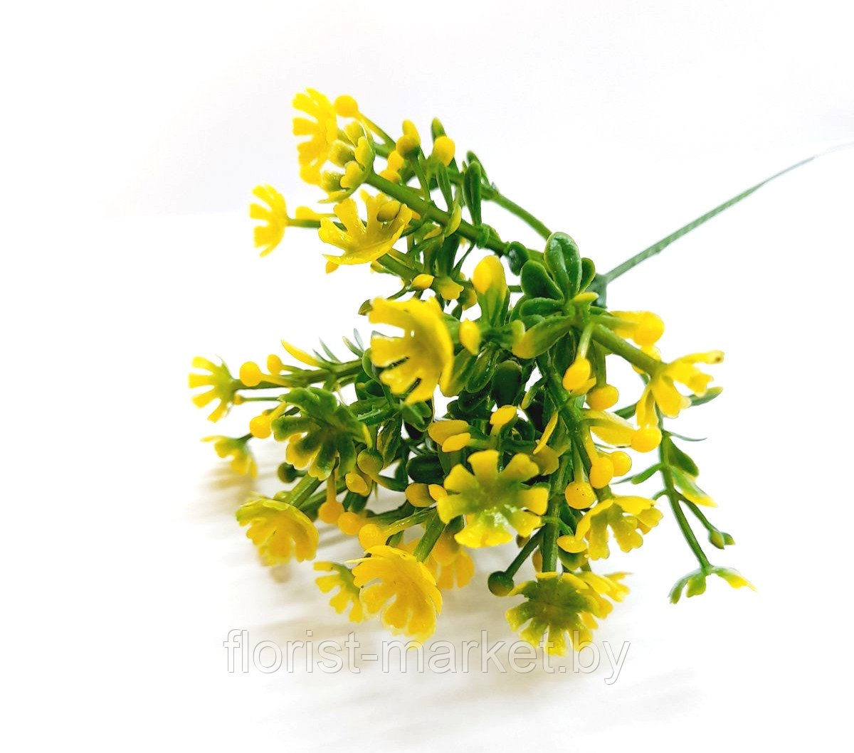 Ветка "Мелкие цветочки", 17 см, желтый