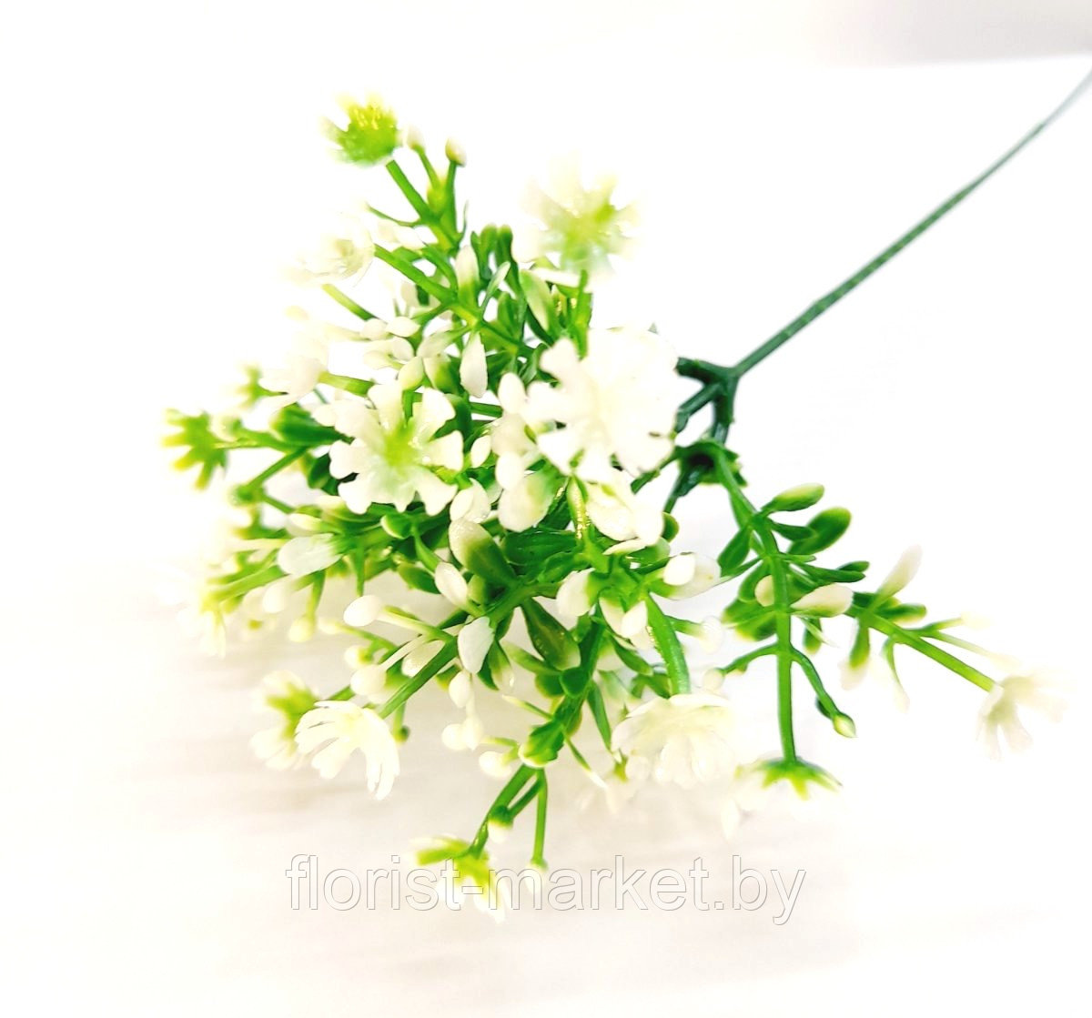 Ветка "Мелкие цветочки", 17 см, белый