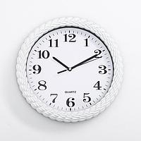 Часы настенные, серия: Классика, "Плетёнка", дискретный ход, d-26 см, циферблат 21 см