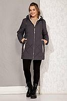 Женская осенняя серая большого размера куртка Beautiful&Free 4095 графит 58р.
