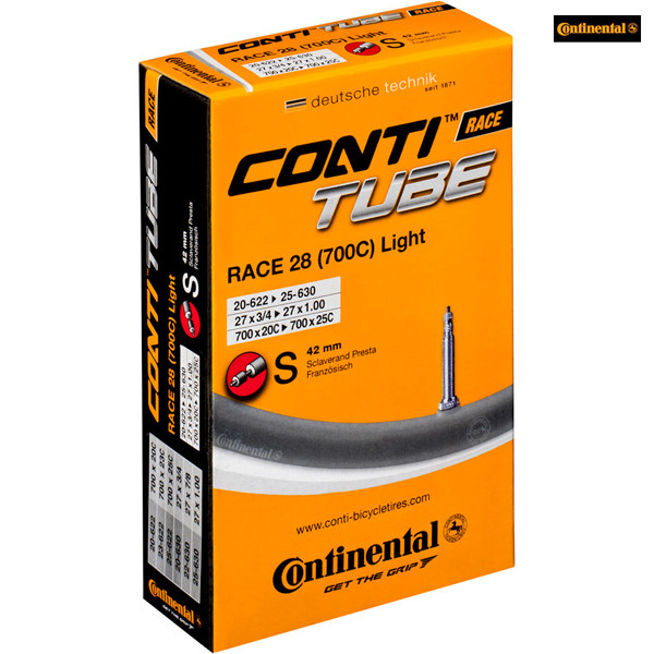 Камера Continental, Race 26" Light, 20/25-559/571, S60 (Presta), в упаковке