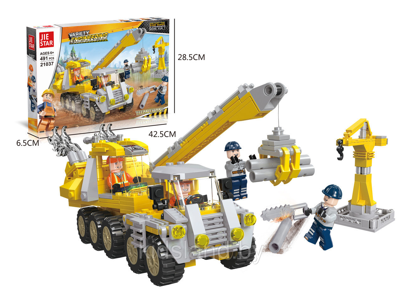 Конструктор JIE STAR "Стройка" 491 деталь, арт. 21037