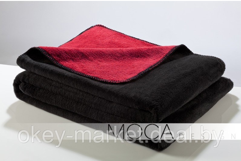 Плед двухсторонний Moca Design 150х200, черно-красный - фото 1 - id-p188669904