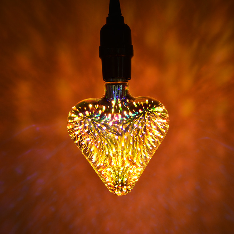 Светодиодная лампочка 3D в форме сердца