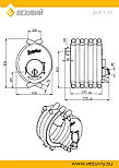 Печь отопительная ВЕЗУВИЙ АОГТ 01 Стекло (200м3), фото 2