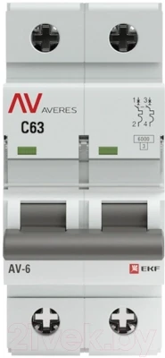 Выключатель автоматический EKF Averes AV-6 2P 63A (C) 6kA / mcb6-2-63C-av - фото 2 - id-p188682494