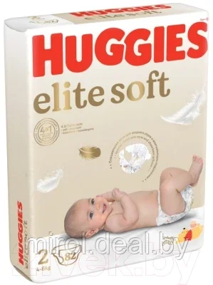 Подгузники детские Huggies Elite Soft 2 Mega 4-6кг - фото 2 - id-p188681414