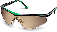 110319 Защитные коричневые очки KRAFTOOL BASIC стекло-моноблок с покрытием устойчивым к истиранию и