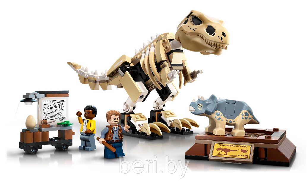 60132 Конструктор Lari «Скелет тираннозавра на выставке», Мир Юрского периода, 210 элементов - фото 6 - id-p188666373