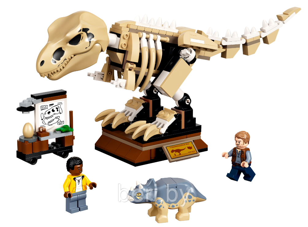 60132 Конструктор Lari «Скелет тираннозавра на выставке», Мир Юрского периода, 210 элементов - фото 4 - id-p188666373