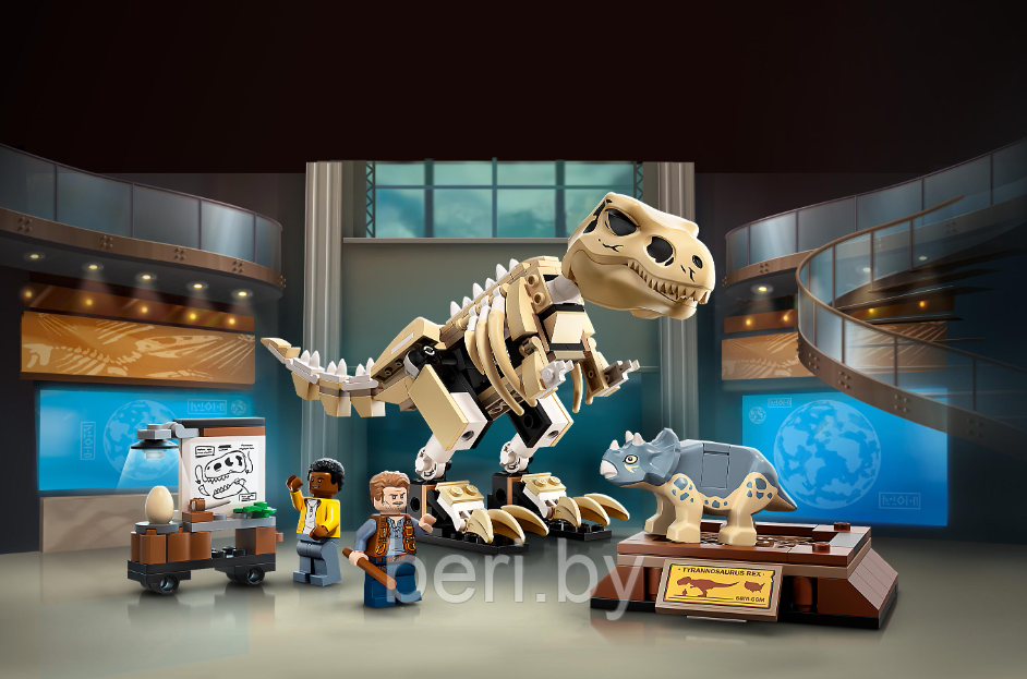 60132 Конструктор Lari «Скелет тираннозавра на выставке», Мир Юрского периода, 210 элементов - фото 9 - id-p188666373