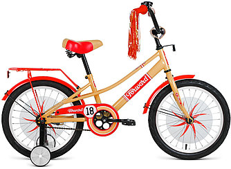 Детский велосипед Forward AZURE 18 (10.5 quot; рост) бежевый/красный 2021 год (1BKW1K1D1010)