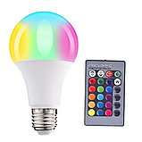 Умная светодиодная лампа LED RGBW BUIB 9W цоколь Е27 с пультом дистанционного управления (16 цветов, 25000, фото 2