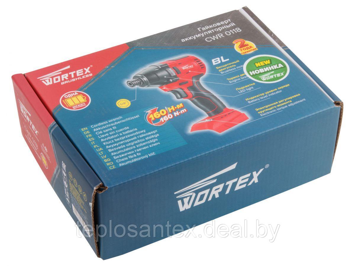 Аккумуляторный ударный гайковерт WORTEX CWR 0118 (18.0 В, без аккум. и ЗУ, внутр. шестигр. 1/4 ", 160 Нм) - фото 5 - id-p188721249