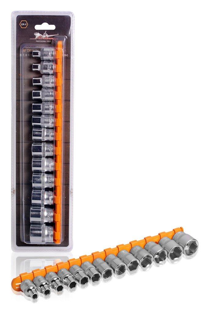 Набор головок торцевых 3/8" DR шестигранных 13пр. (6,7,8,9,10,11,12,13,14,15,16,17,19мм) (AT-13-27)