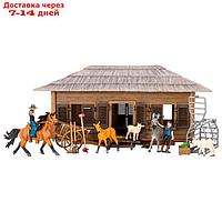 Набор фигурок: 23 фигурки домашних животных (лошади, козы, ослик), фермеров и инвентаря